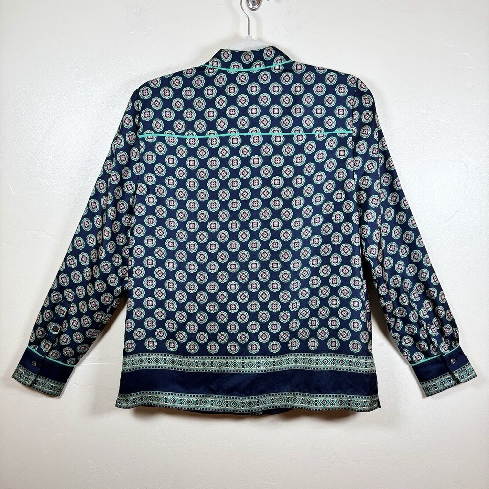 J. Crew Navy and Teal Printed Button-Down Shirt - Picture 3 of 10